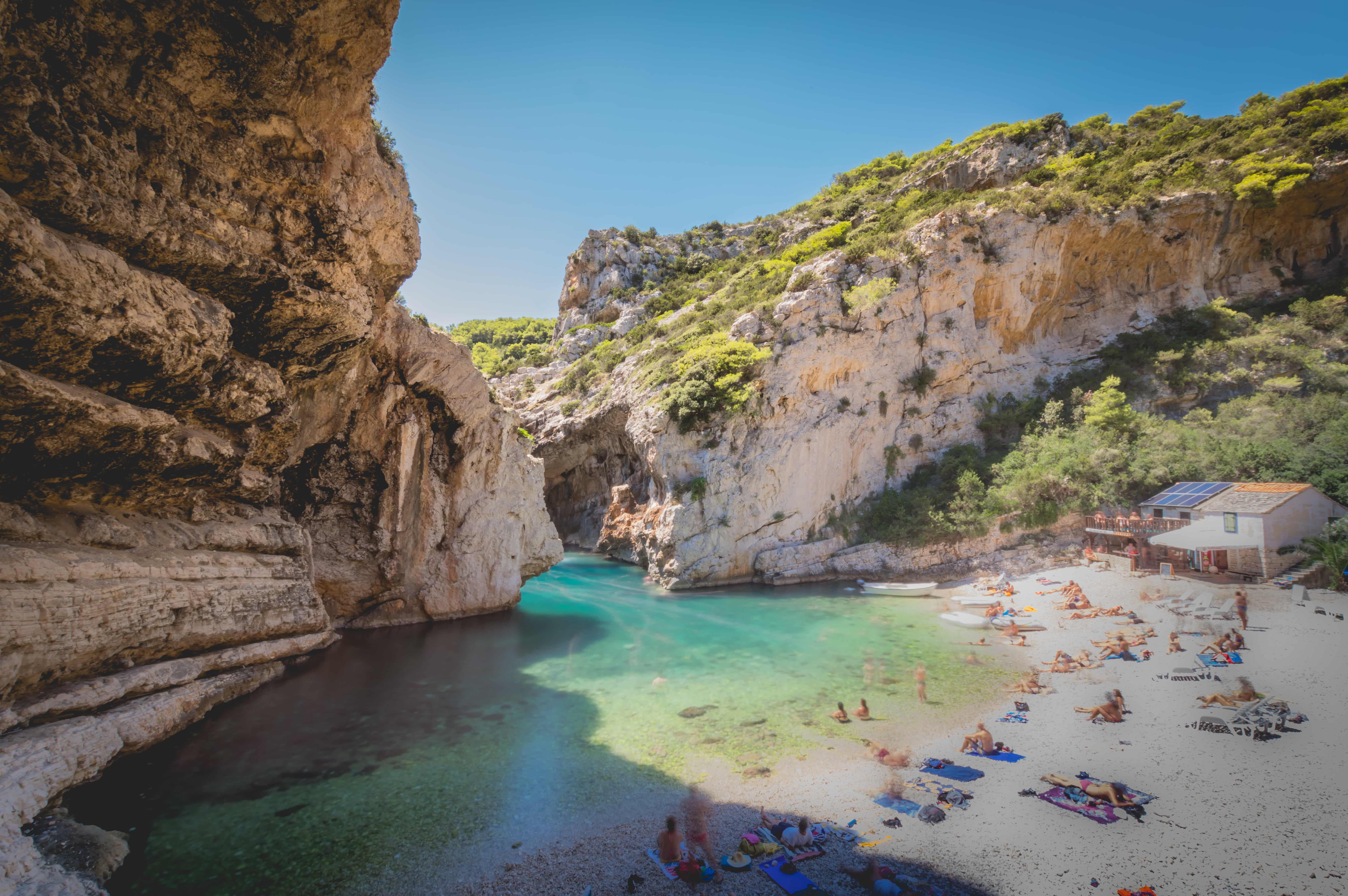 Stiniva Beach and Green Cave near Blue Grotto